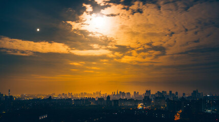 Naklejka premium Air pollution at night photography 17.