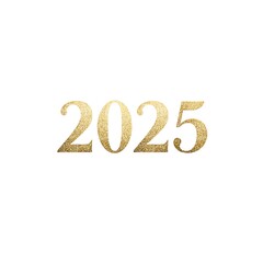 2025 written in classic serif font, gold with a subtle glow, centered on a clean white background.