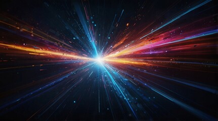 Abstract Light Streaks Radiating from a Center Point