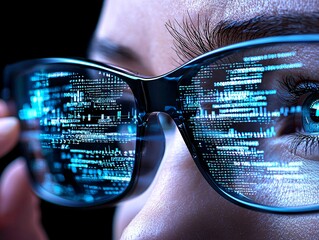 Futuristic Technology Reflected in Smart Glasses