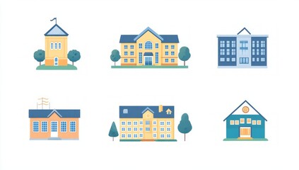 Fototapeta premium Diverse Building Illustrations