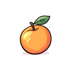 A cartoon apricot on a white background.
