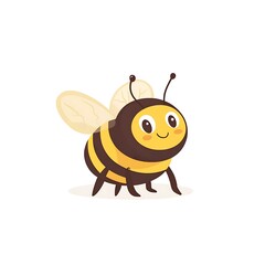 Cartoon bee icon representing nature or pollination on a white background.