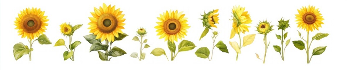 Fototapeta premium Watercolor Sunflowers