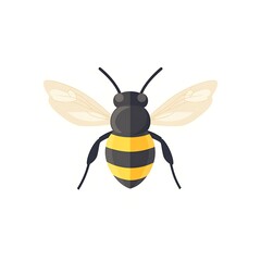 Cartoon bee icon representing nature or pollination on a white background.