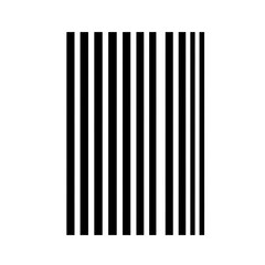 Cartoon barcode with clean lines on a white background.
