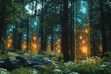 Obraz premium futuristic forest