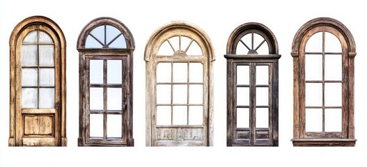 Obraz premium Vintage Arch Windows and Doors