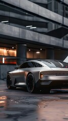 Fototapeta premium Visualize the evolution of transportation with a dynamic 3D model showcasing an electric car