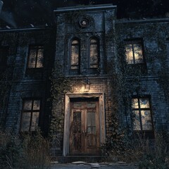 Fototapeta premium Abandoned Mansion at Night