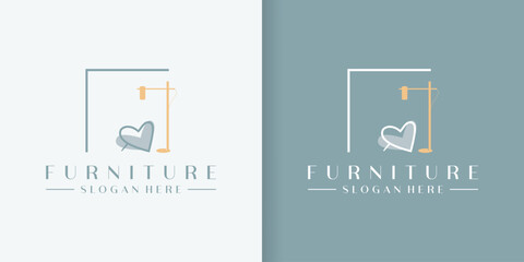 Living Room Chairs. Interior Furniture Logo Design.Minimal Simple