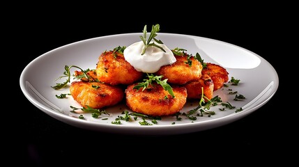 Delicious Latkes with Sour Cream Dollop