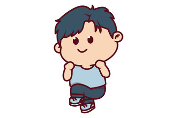 Cute Boy Excited Illustration