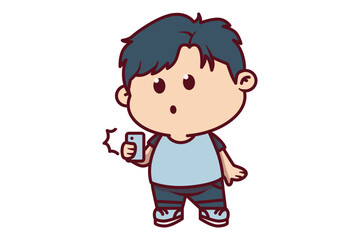 Cute Boy Take a Picture Illustration