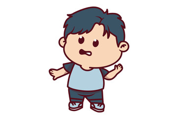 Cute Boy Scared Illustration