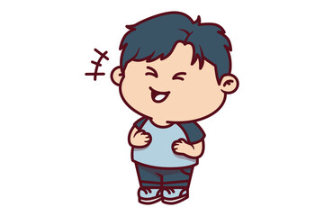 Cute Laughing Boy Illustration