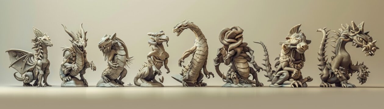 a collection of 3D clay renders that showcase the beauty and diversity of wildlife from around the world Use realistic details and vibrant colors to bring these animals to life  ,hyper realistic