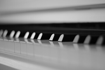 piano keys close up