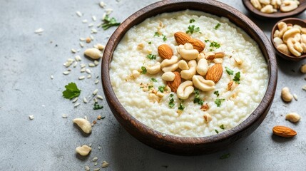 Warm Nutty Rice Pudding Dessert