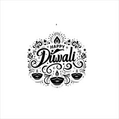 Happy Diwali Celebration Background. Diwali Festival Of Lights Banner with Diya Vector Illustration. Happy Diwali Social Media Post Template
