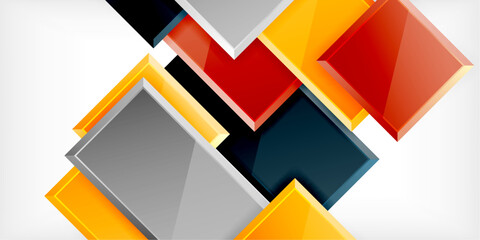 Glass toy style square shapes abstract design. Vector Illustration For Wallpaper, Banner, Background, Card, Book Illustration, landing page