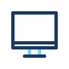 Computer icons colored lines for digital office equipment, suitable for websites, UI and mobile apps.