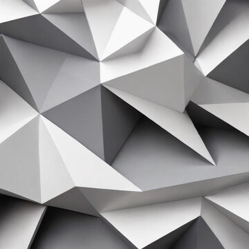 Fototapeta Geometric abstract pattern depicting 3D folded shapes with varied light and shadow, creating an engaging visual texture and depth without clear focal point