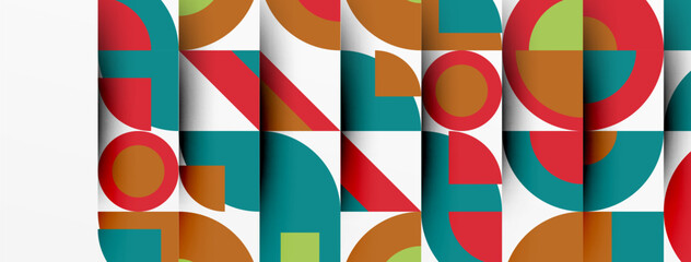 Geometric design abstract background - circles squares