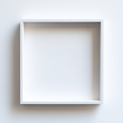Fototapeta premium Minimal white frame with square shape, perfect for displaying art or photos. Its clean design enhances any decor, adding touch of elegance to your space