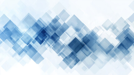 Obraz premium Abstract blue and white geometric background with overlapping squares, creating modern and dynamic visual effect. Ideal for design projects and presentations