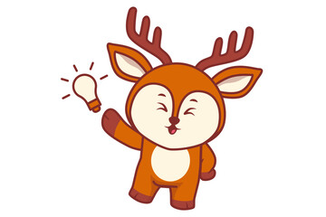 Cute Deer Find Ideas with Lightbulb Illustrations