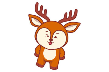 Cute Deer Is Sticking Out its Tongue Illustration