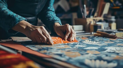 Artisan Creating Traditional Japanese Paper Art