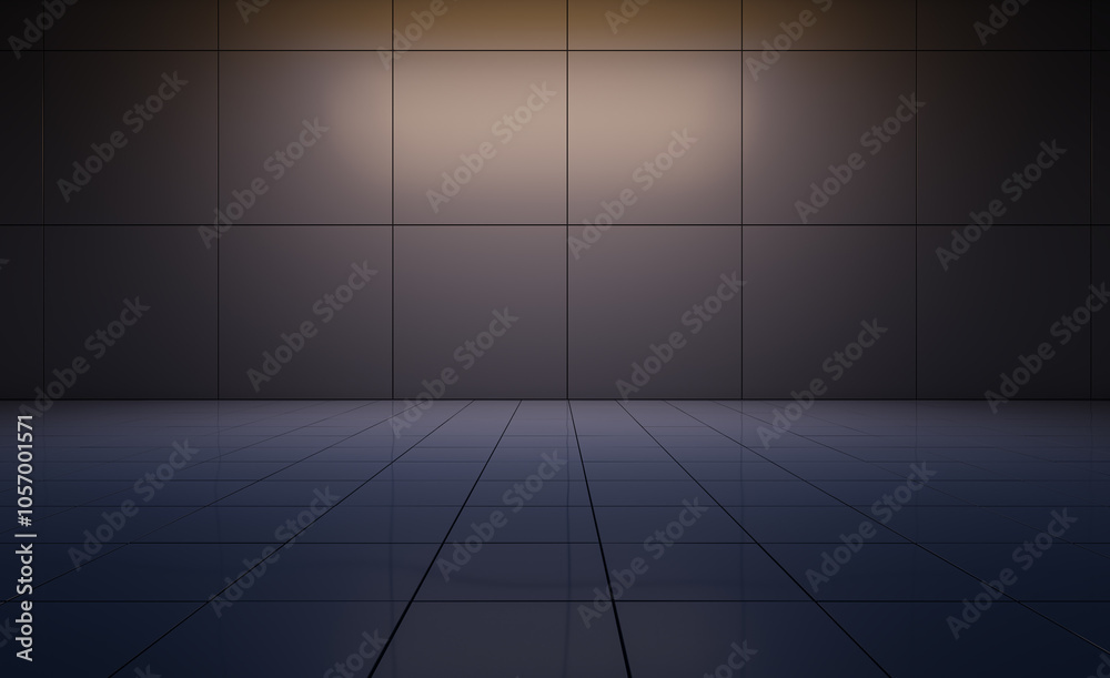 Poster abstract spacious gray interior with mock up place. 3d rendering.