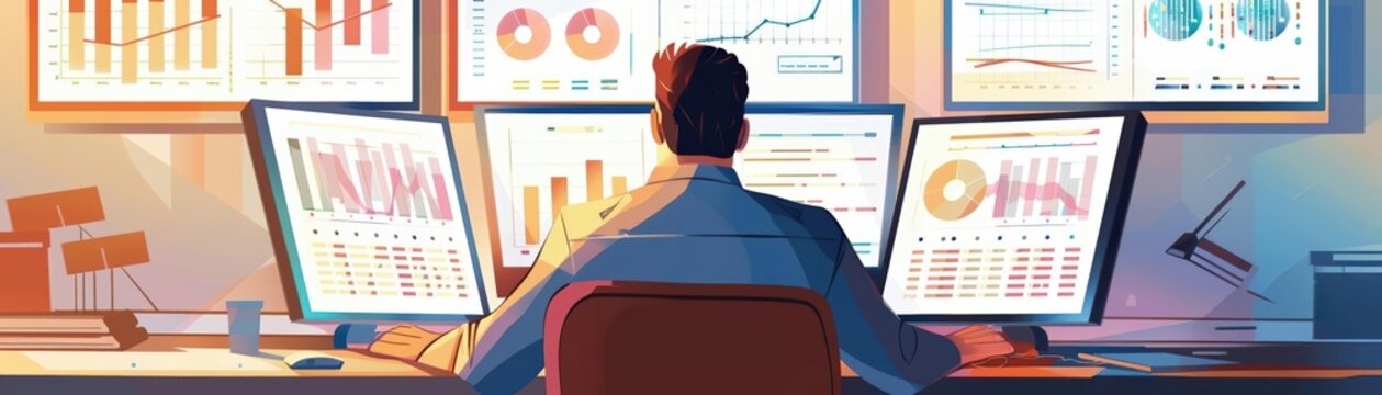 Data analyst visualizing trends