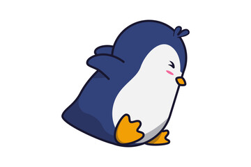 Cute Penguin Jumping Illustration