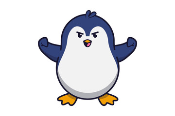 Cute Penguin Angry Illustration