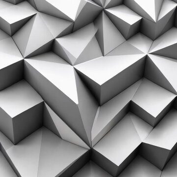 Fototapeta Creating an intricate geometric pattern with three-dimensional diamond shapes casting sharp shadows, enhancing depth and texture in abstract minimalist design