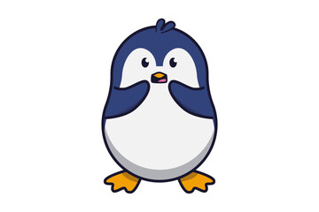 Cute Penguin Surprised Illustration