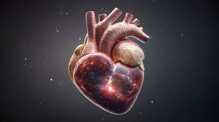 Artistic Representation of the Human Heart in Space