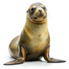 Sea lion isolated on white background.
