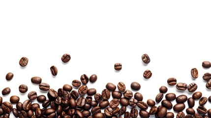 Obraz premium Coffee border on a white background