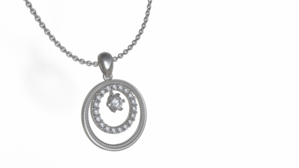 silver pendant with diamonds