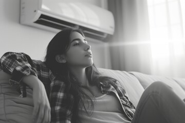 Woman Relaxing on Sofa