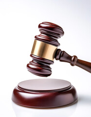 Gavel floating or flying isolated white background