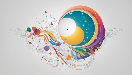 Obraz premium Geometric Celebrations of World Science Day: A Colorful Tribute to Peace and Development