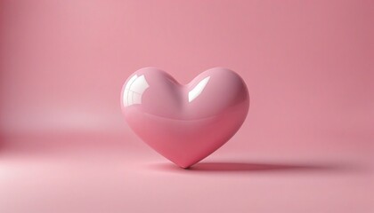 3D Pink Heart on Soft Pink Backdrop - Celebrate Love and Happiness this Valentine's Day