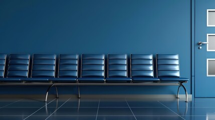 Obraz premium Empty waiting room chairs, minimalist design