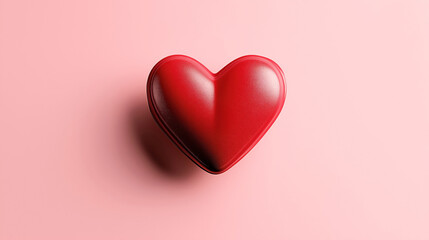 Red heart-shaped box with embossed text on a pink background, displayed in a minimalist style.