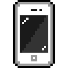 iPhone スマートフォン ホワイトドット絵 8bit (.ai)　